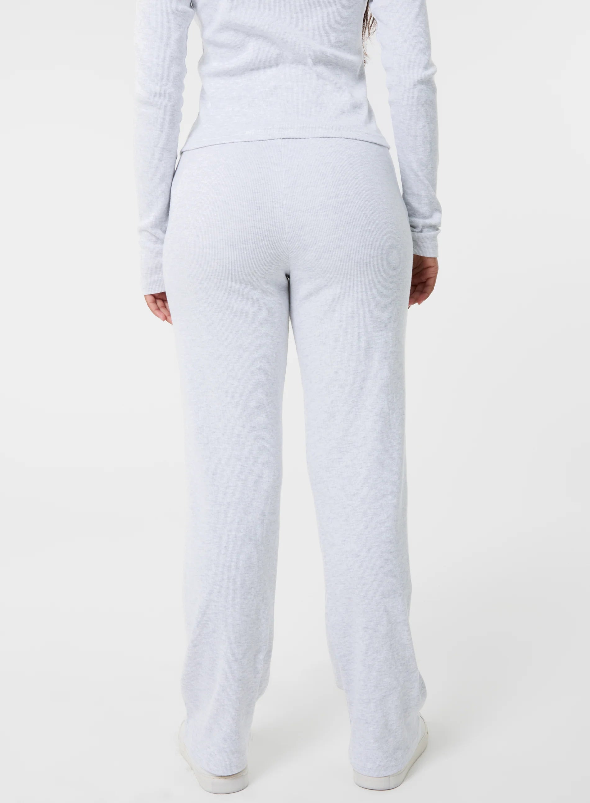 Wide Leg Ribbed Trousers