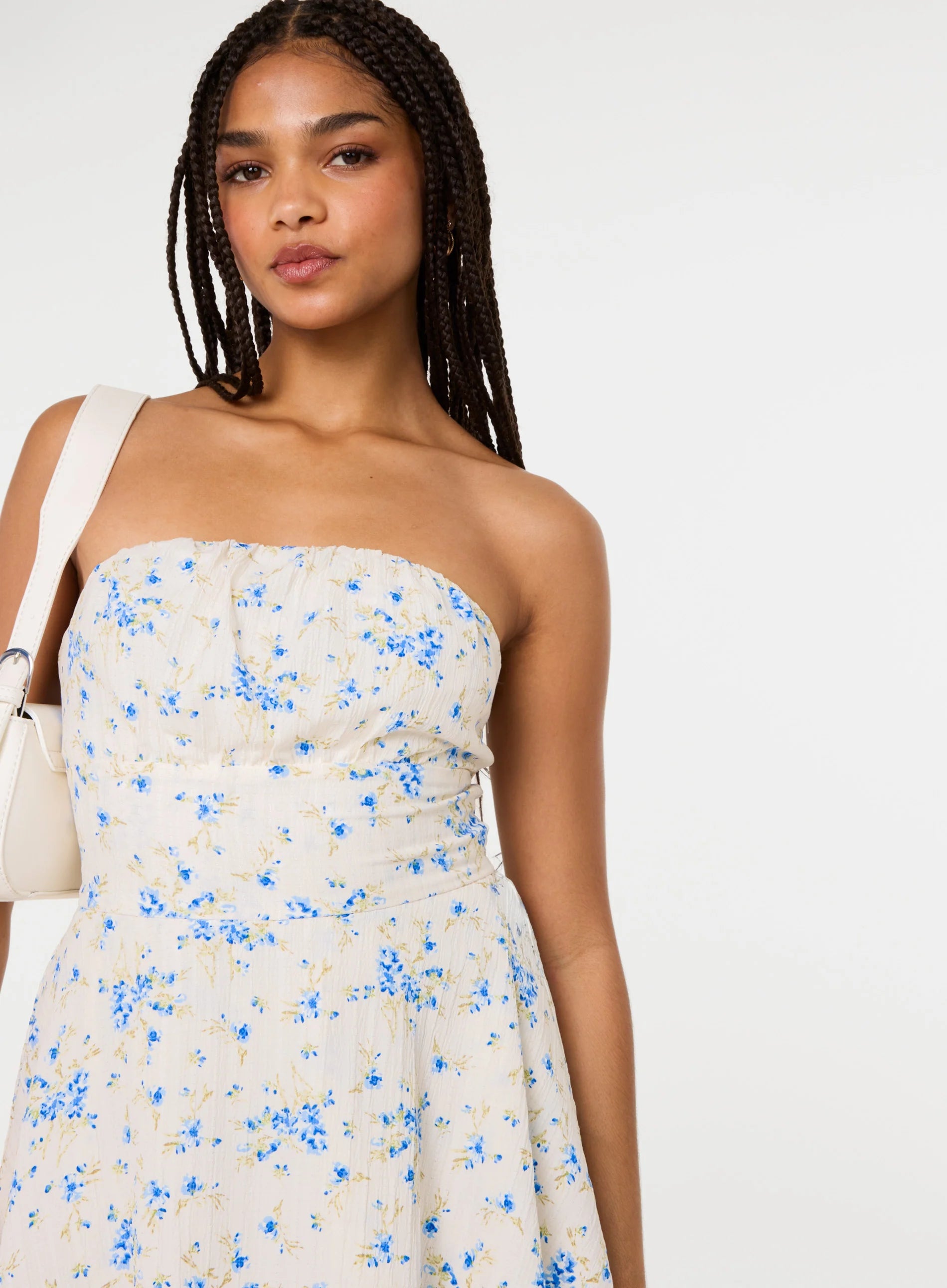 Tie Back Ditsy Bandeau Playsuit
