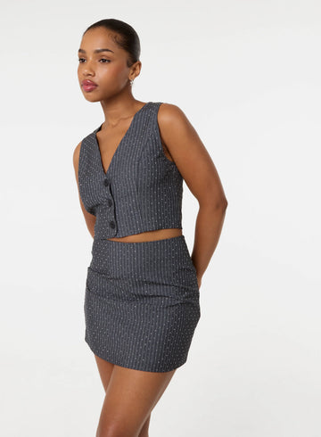 Diamante Pinstripe Waistcoat