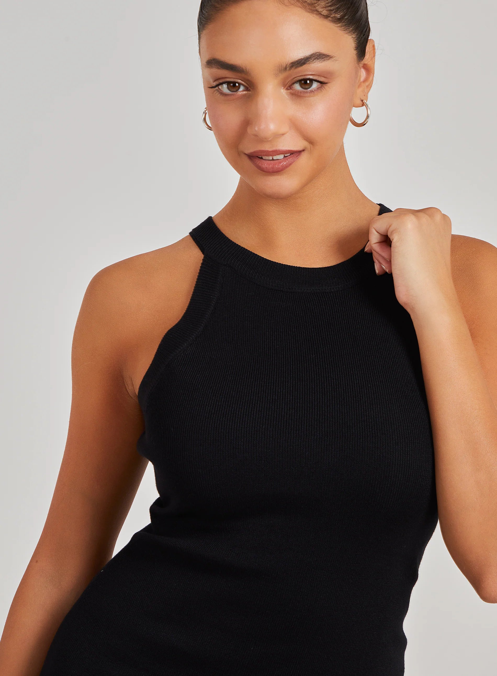 Racer Back Ribbed Mini Dress