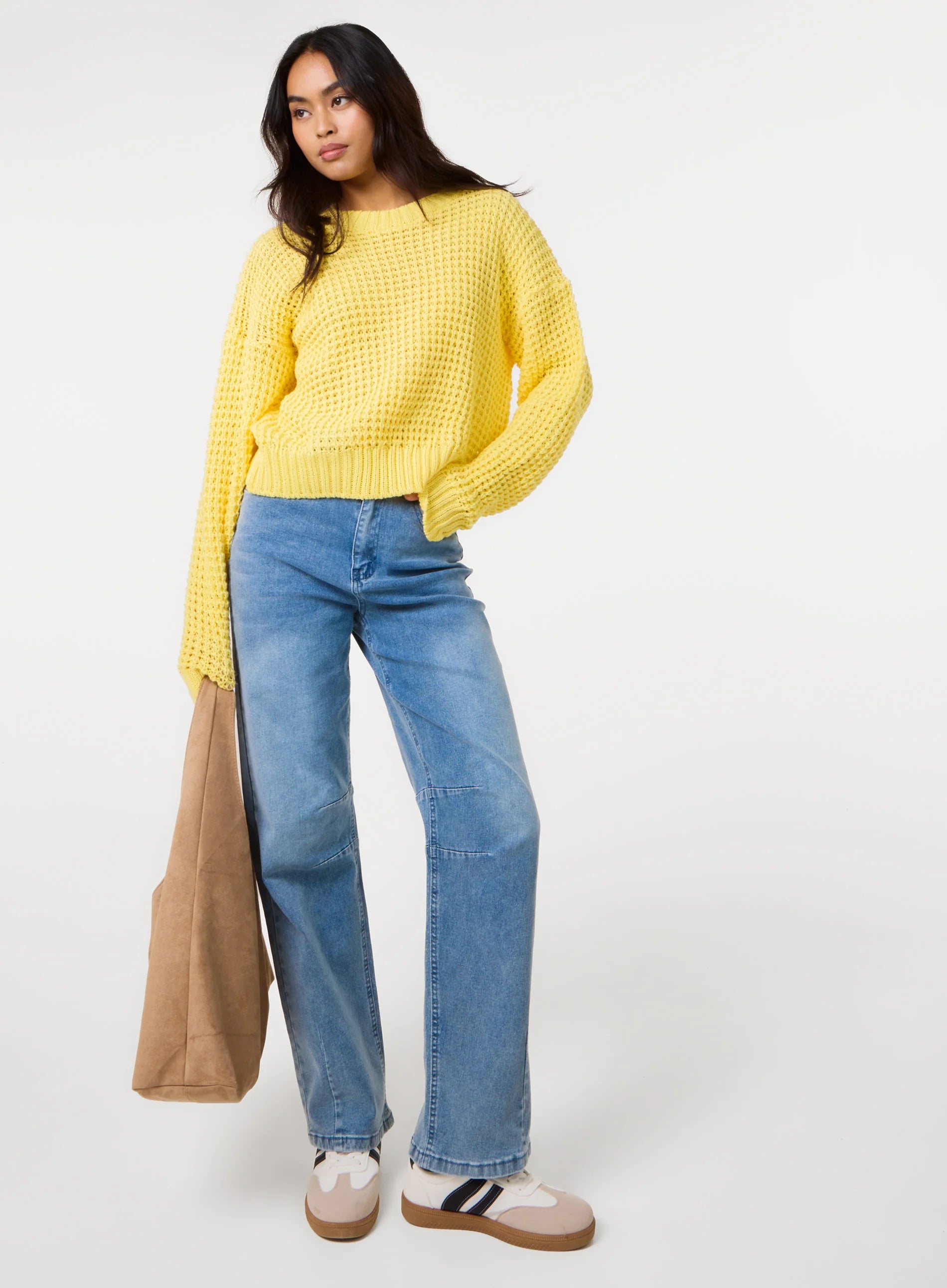 Waffle Knit Crop Jumper