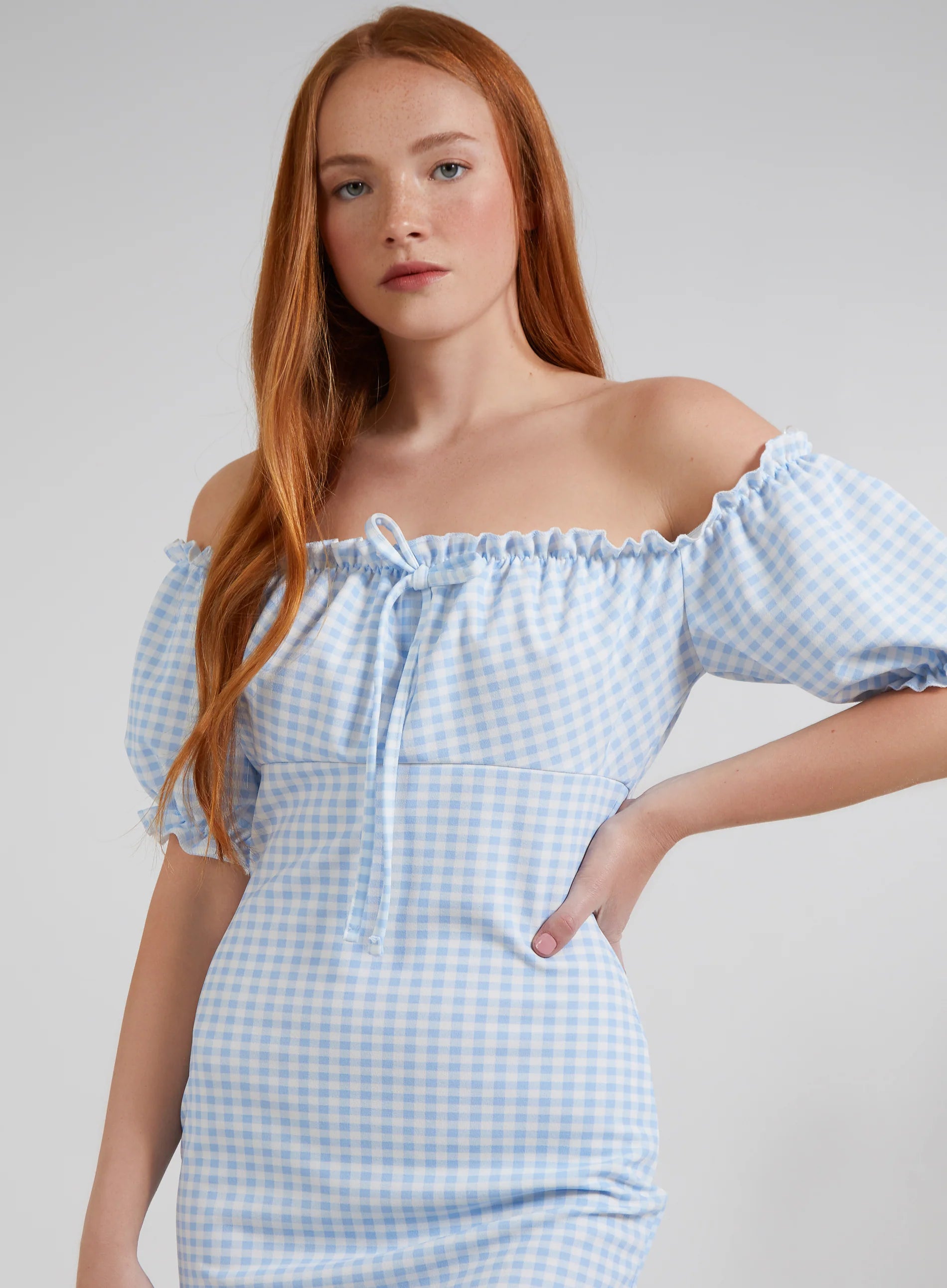 Gingham Gypsy Bardot Dress