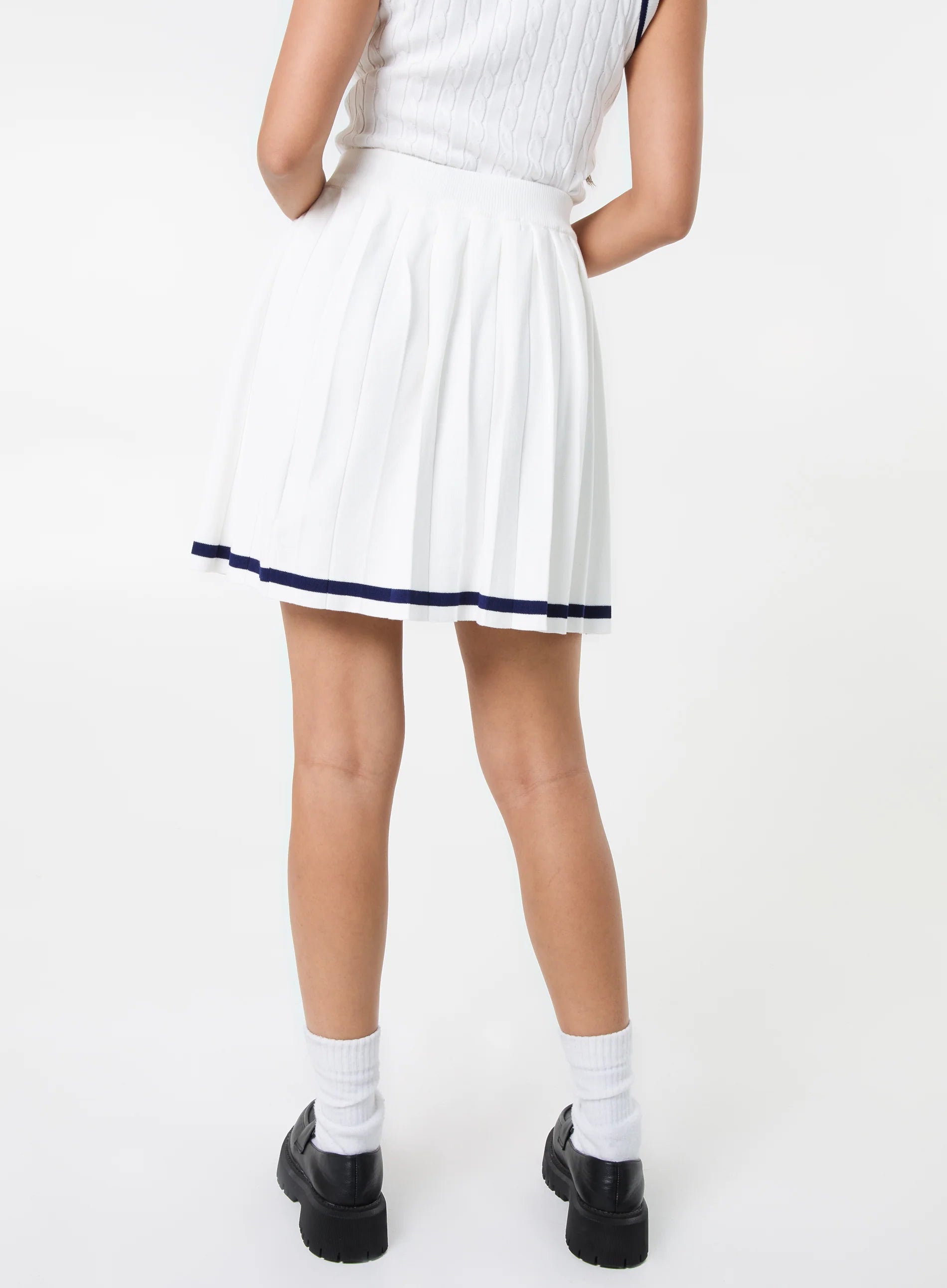 Pleated Mini Skirt With Contrast Binding