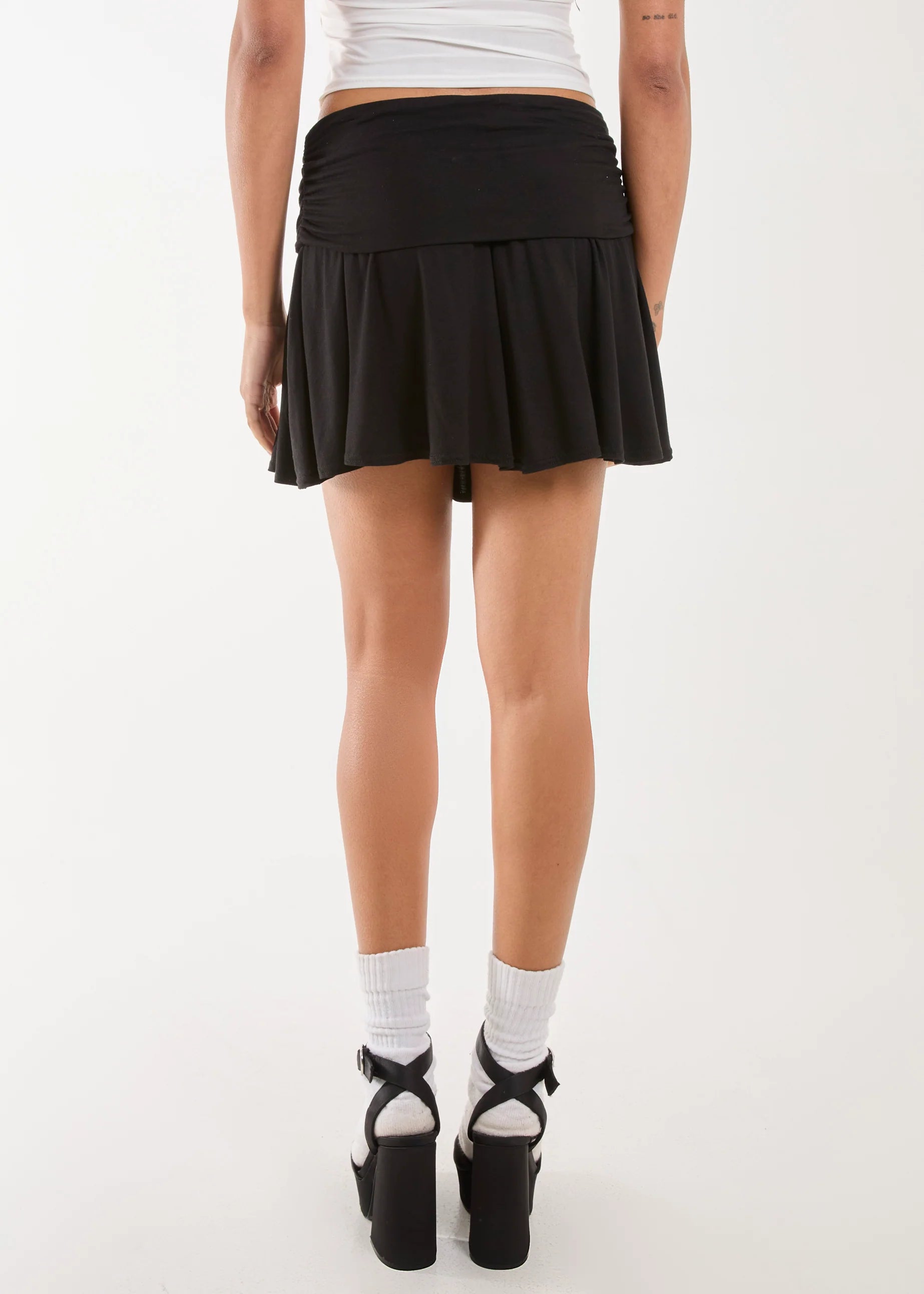 Double Fold Over Mini Skirt