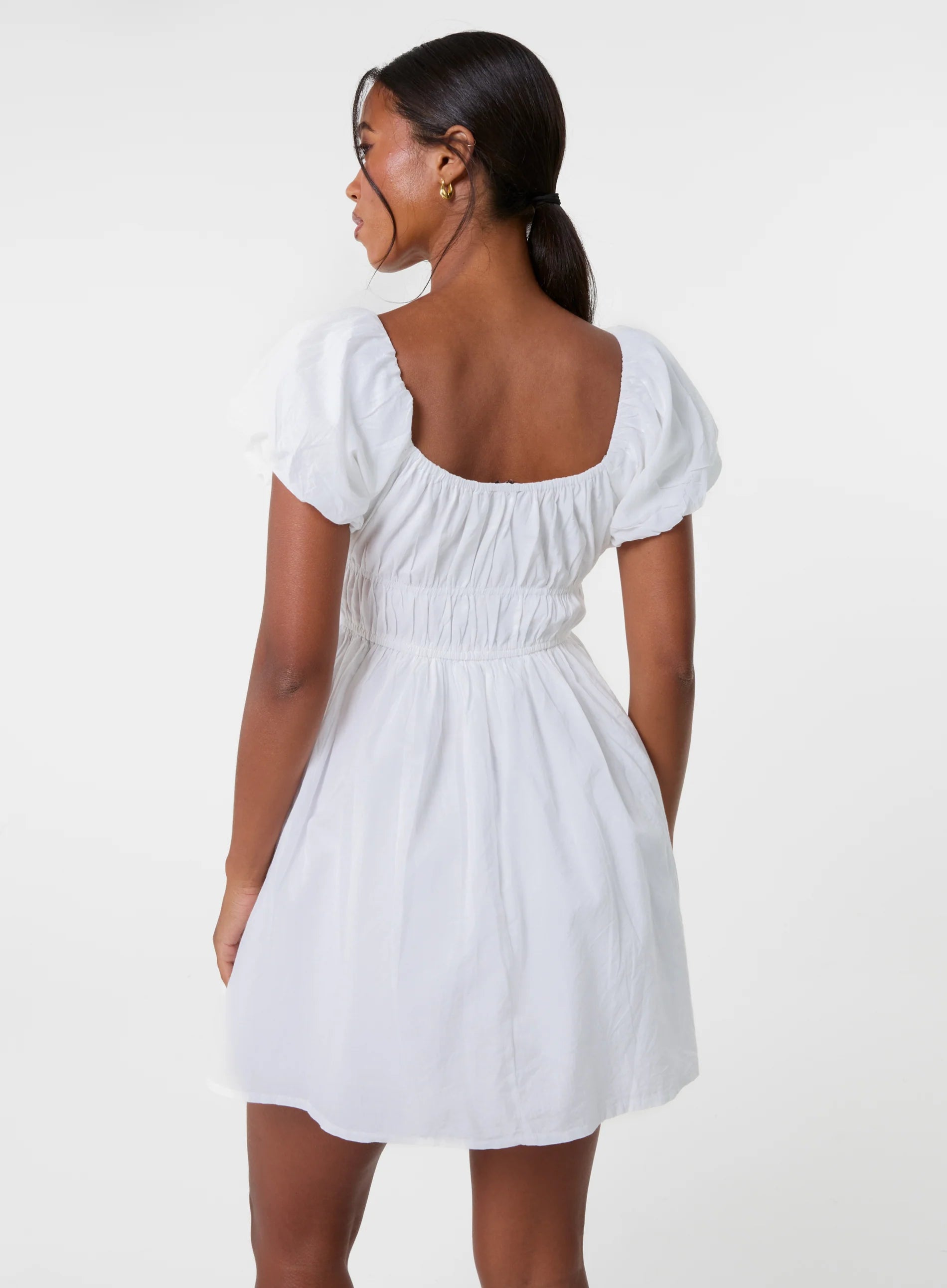 Puff Sleeve Mini Dress with Shorts