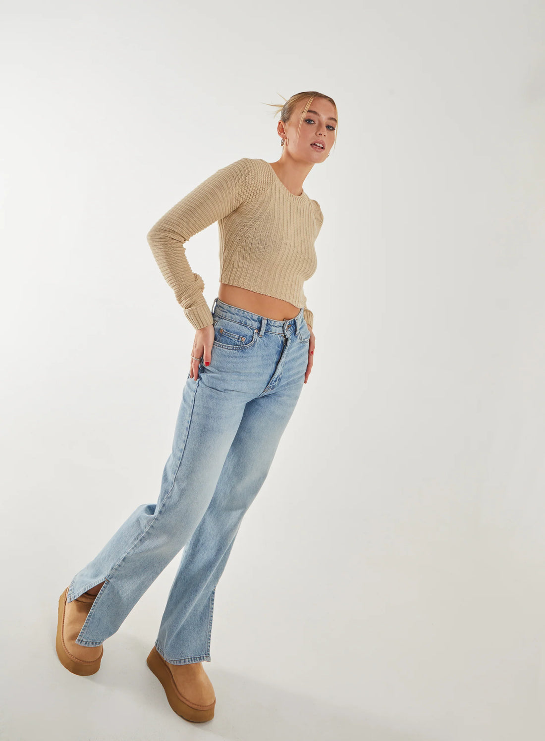 Cropped Knitted Jumper