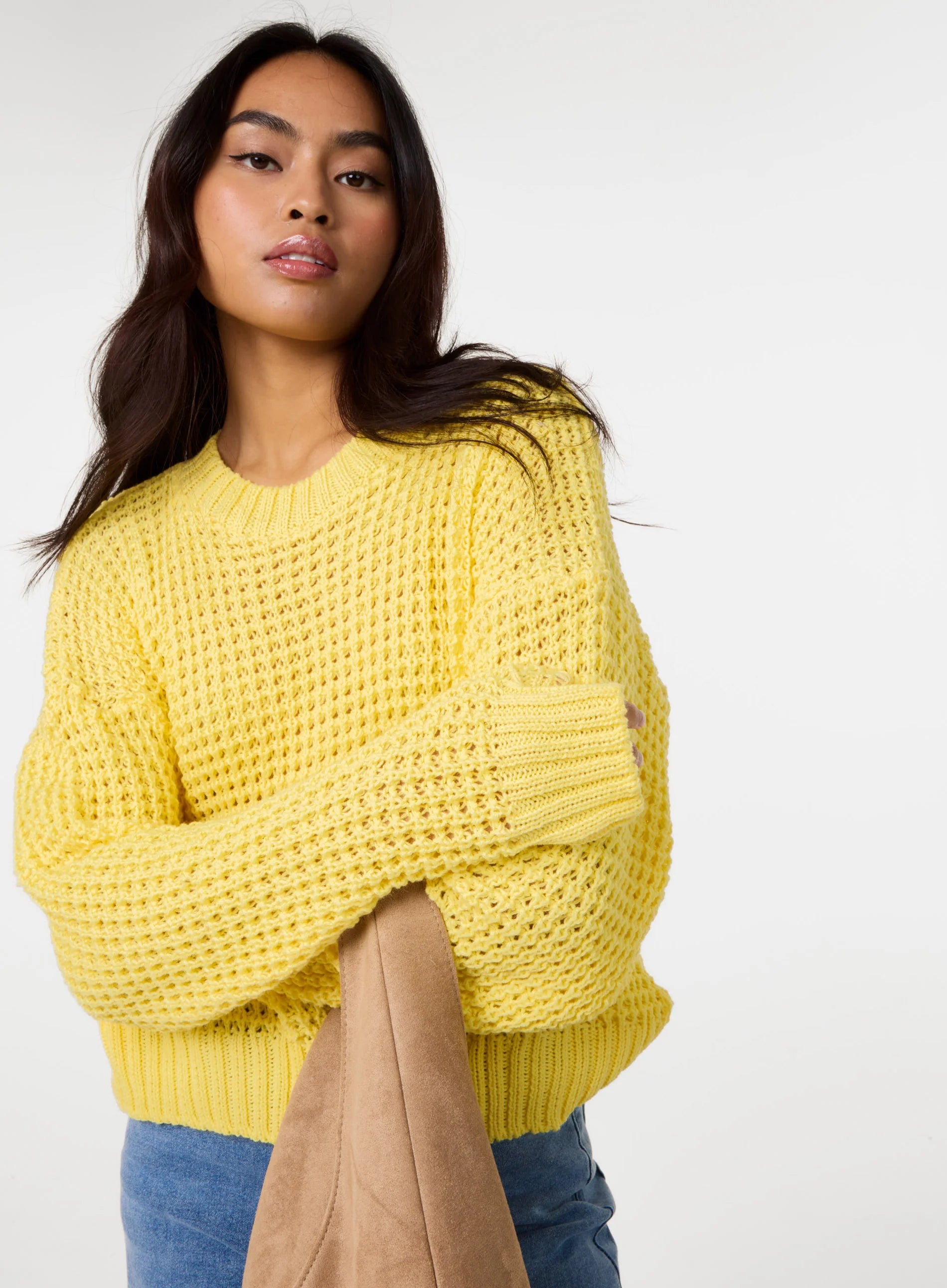 Waffle Knit Crop Jumper
