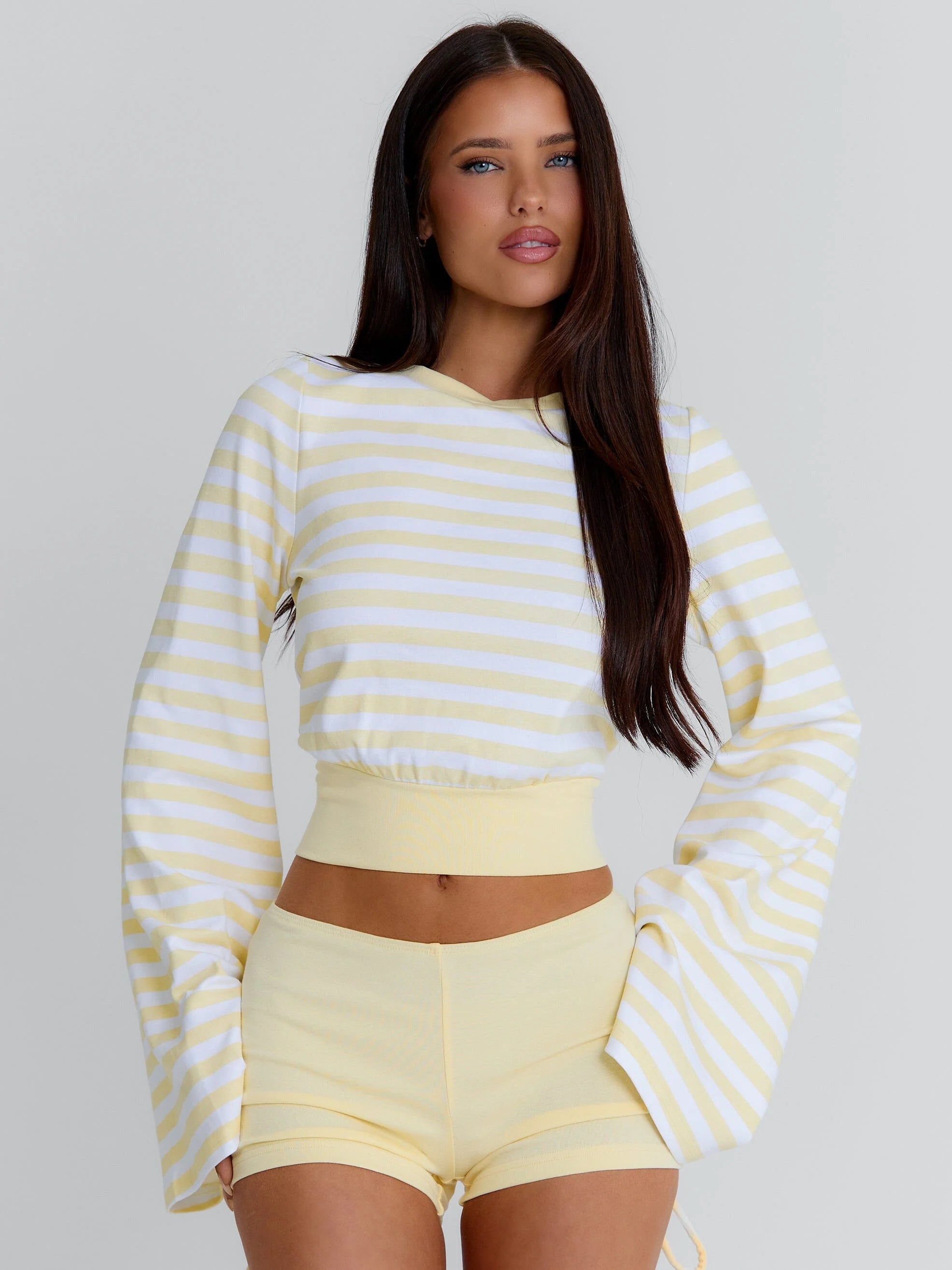 MARTAE CROP TOP YELLOW STRIPE