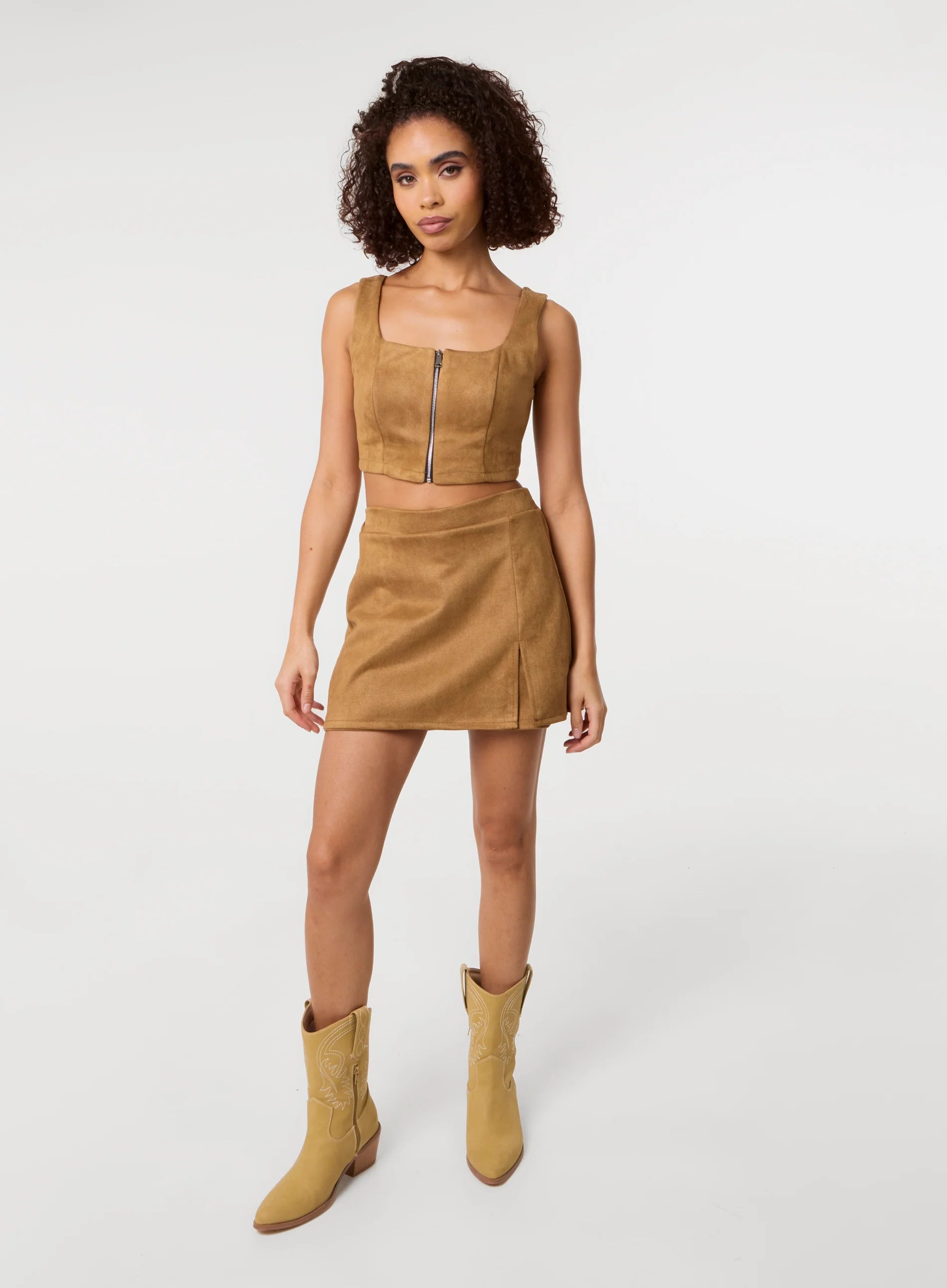 Bra Cup Suede Top