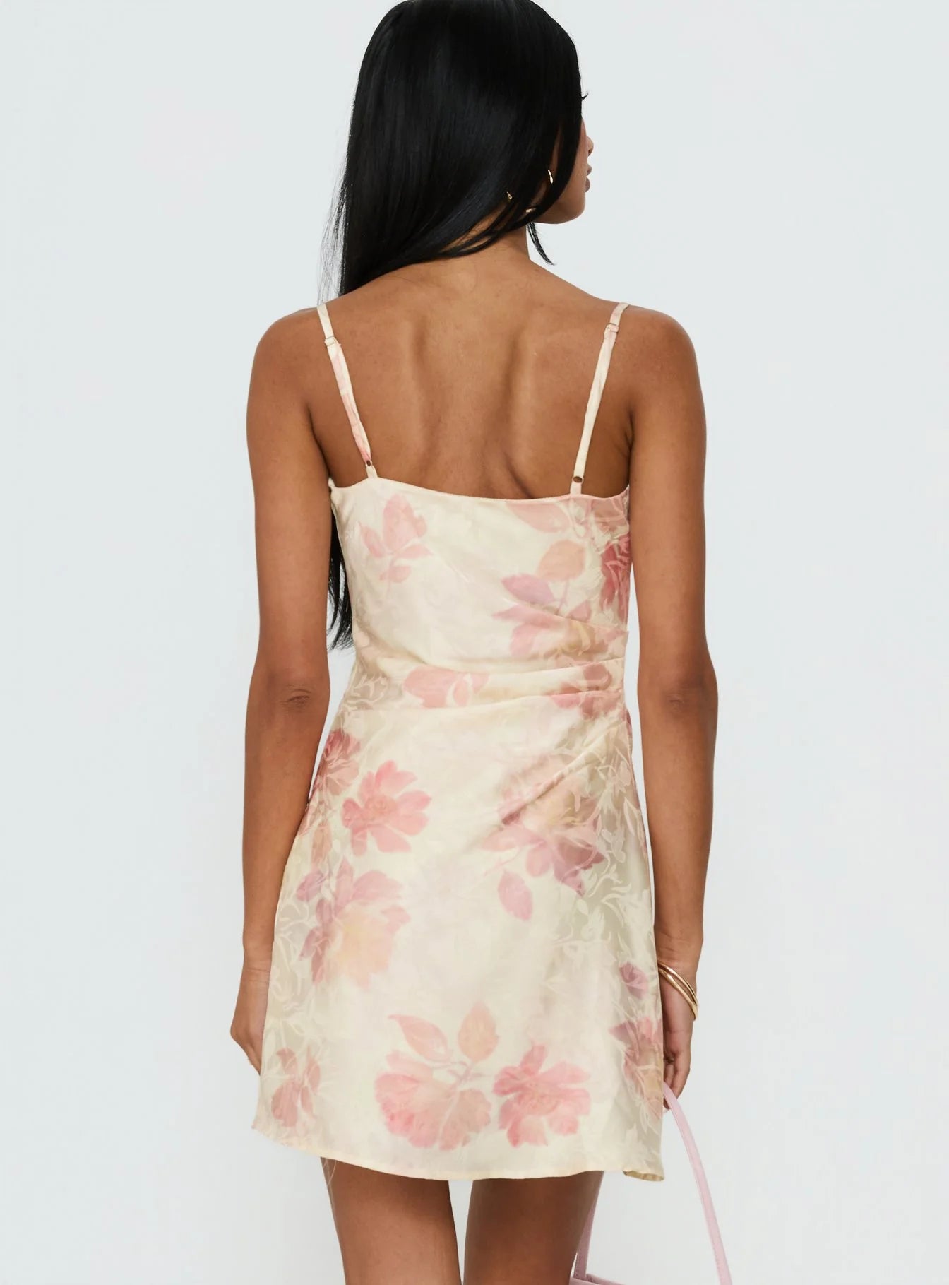 Mienna Cowl Neck Mini Dress Yellow / Pink Floral