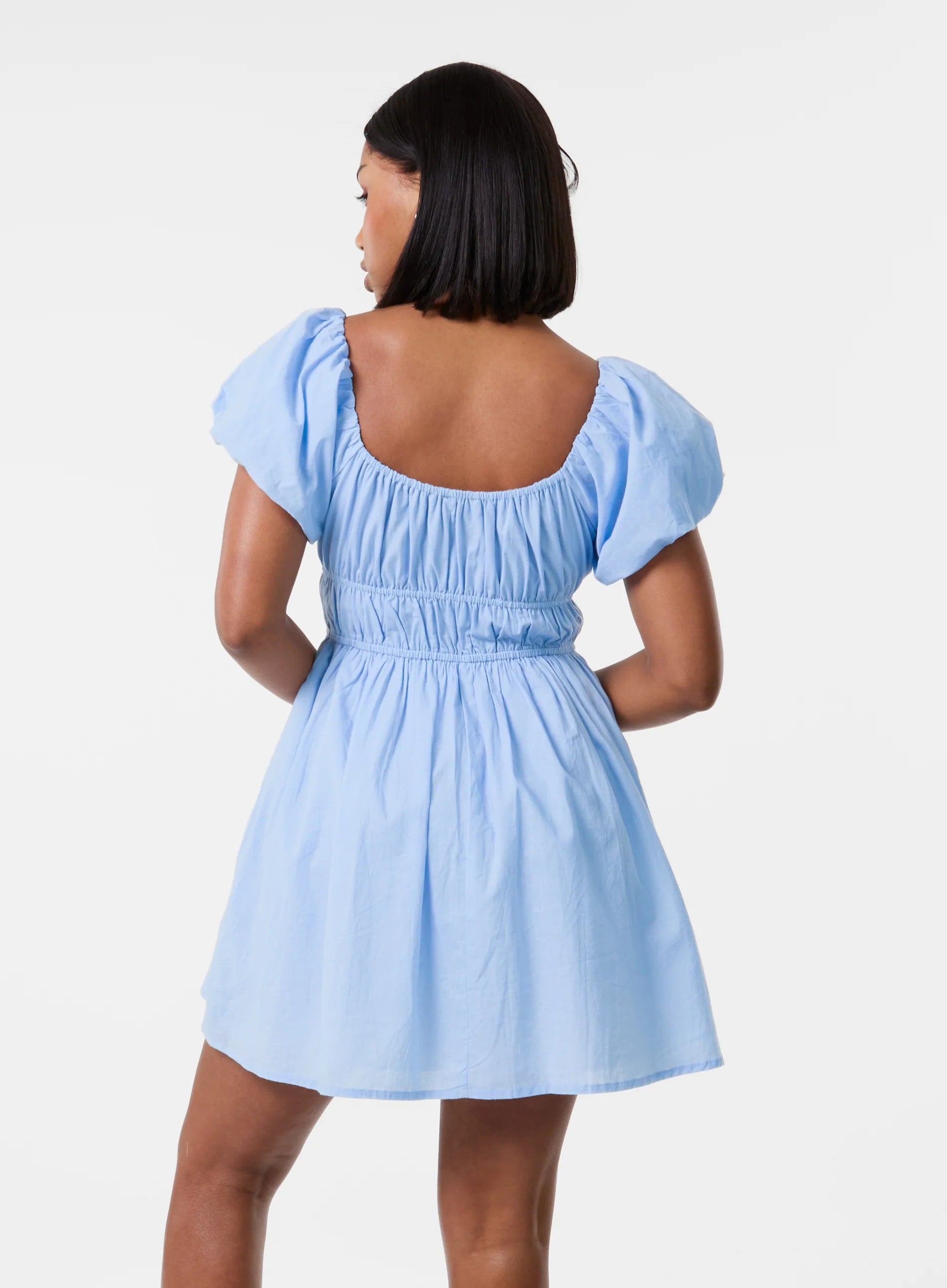 Puff Sleeve Mini Dress with Shorts