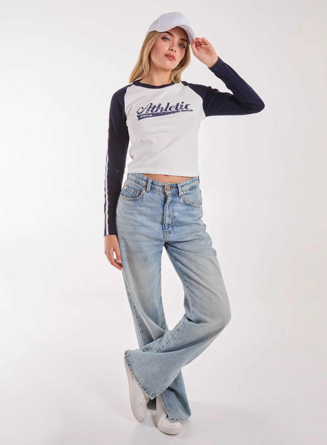 Long Sleeve Contrast Crew Top