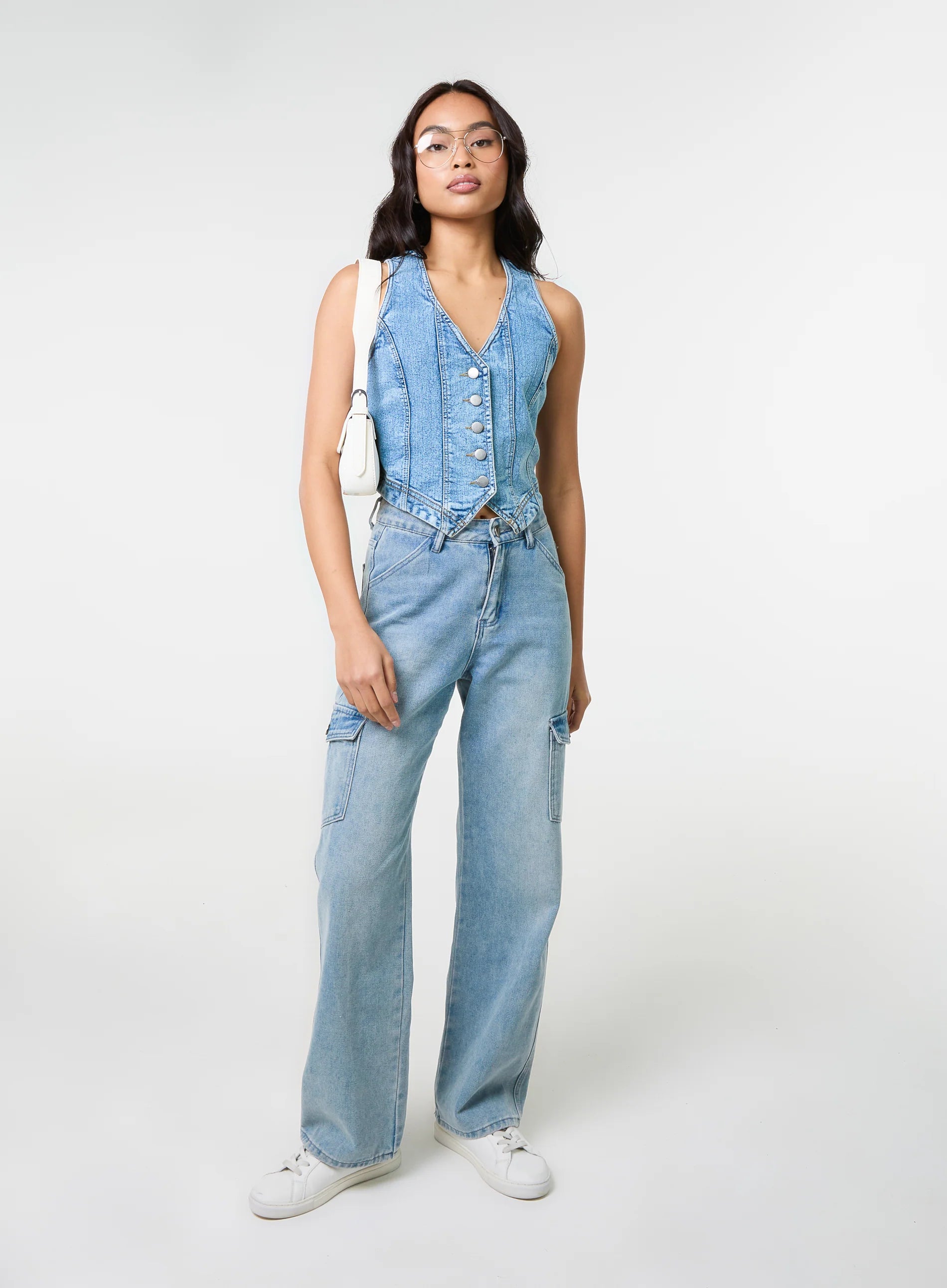 Denim Fitted Waistcoat