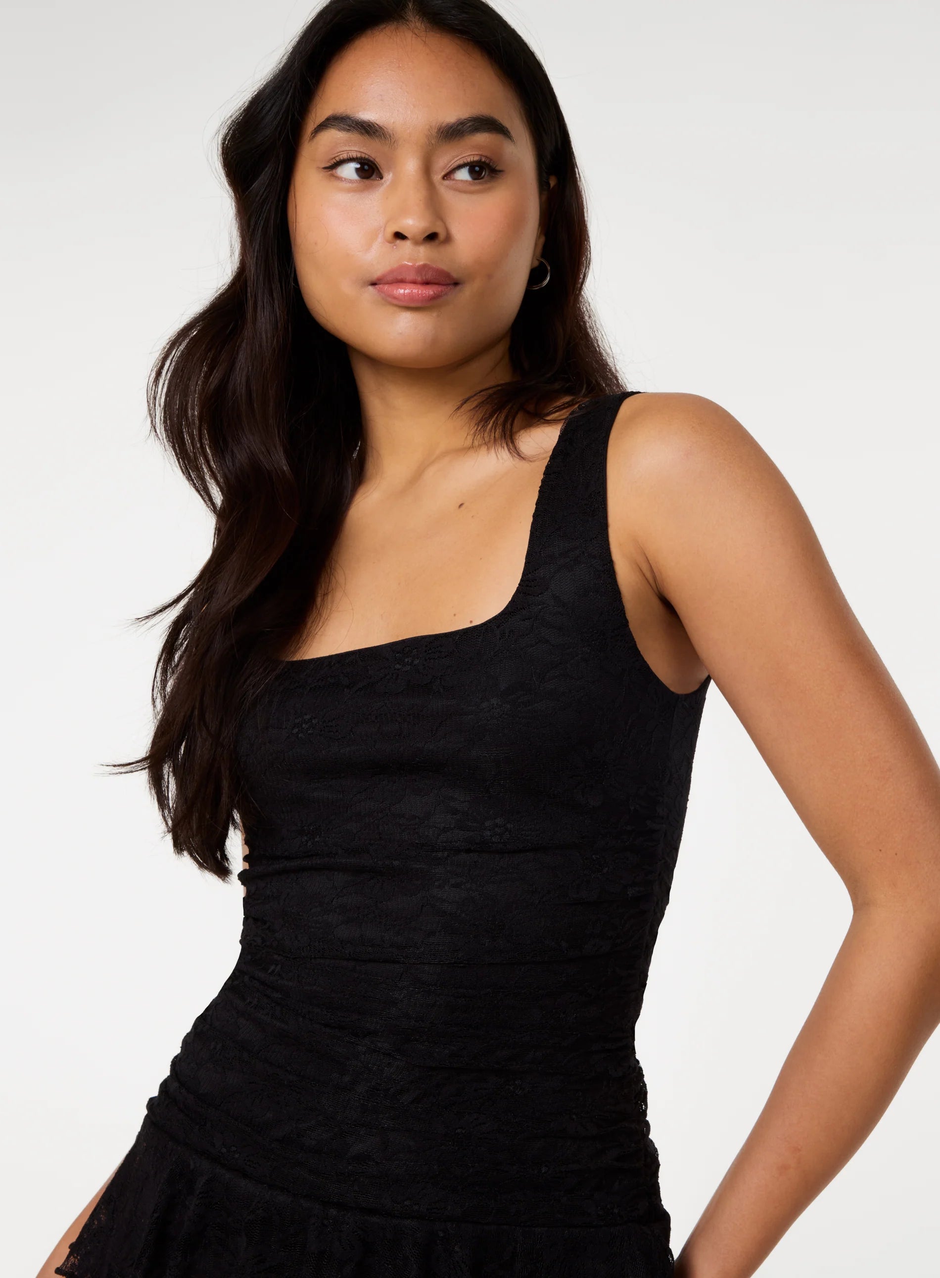 Lace Square Neck Dress