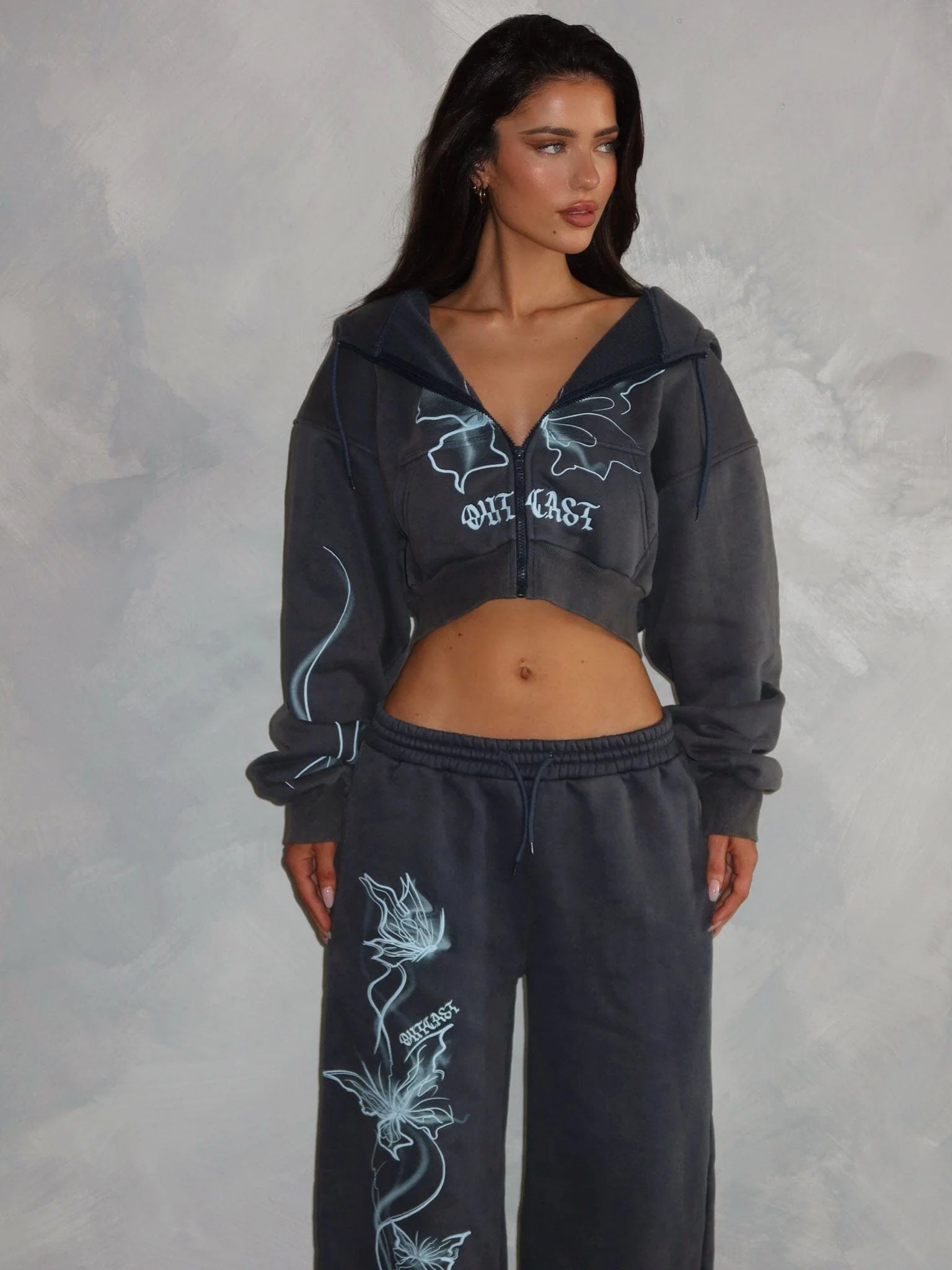 NYA CROPPED HOODIE VINTAGE NAVY