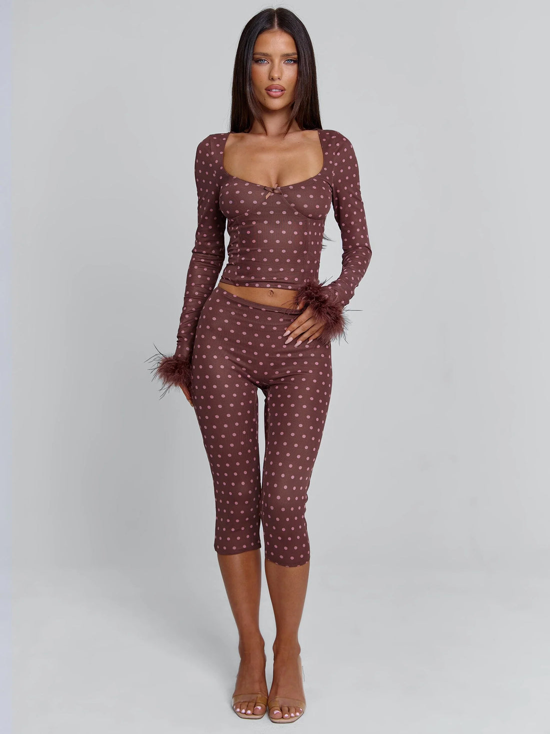 MAHRIA TOP BROWN POLKA DOT