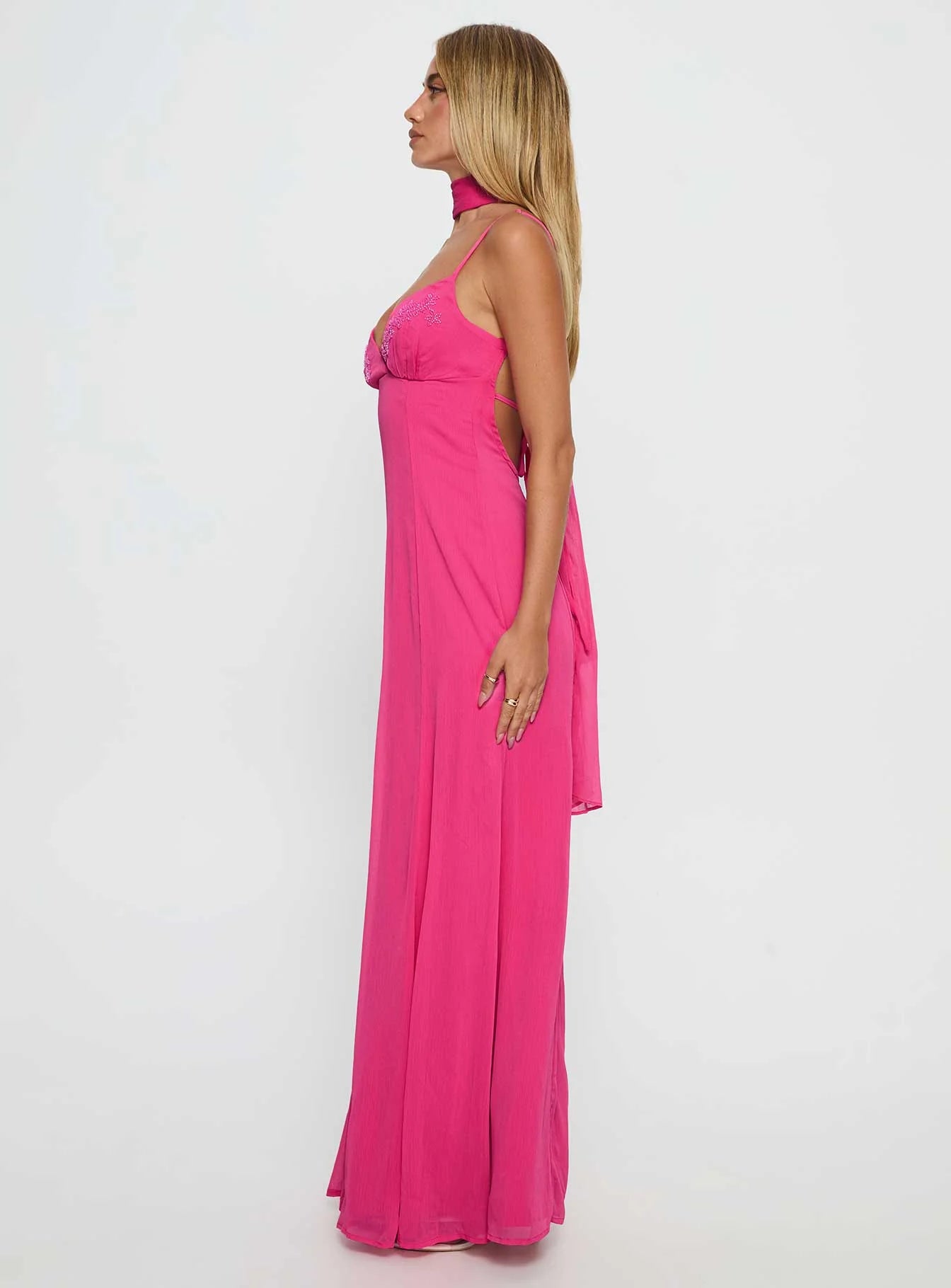 Jadira Scarf Maxi Dress Guava