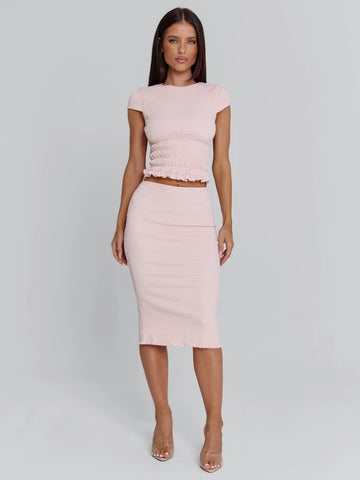 JUNIE MIDI SKIRT BABY PINK