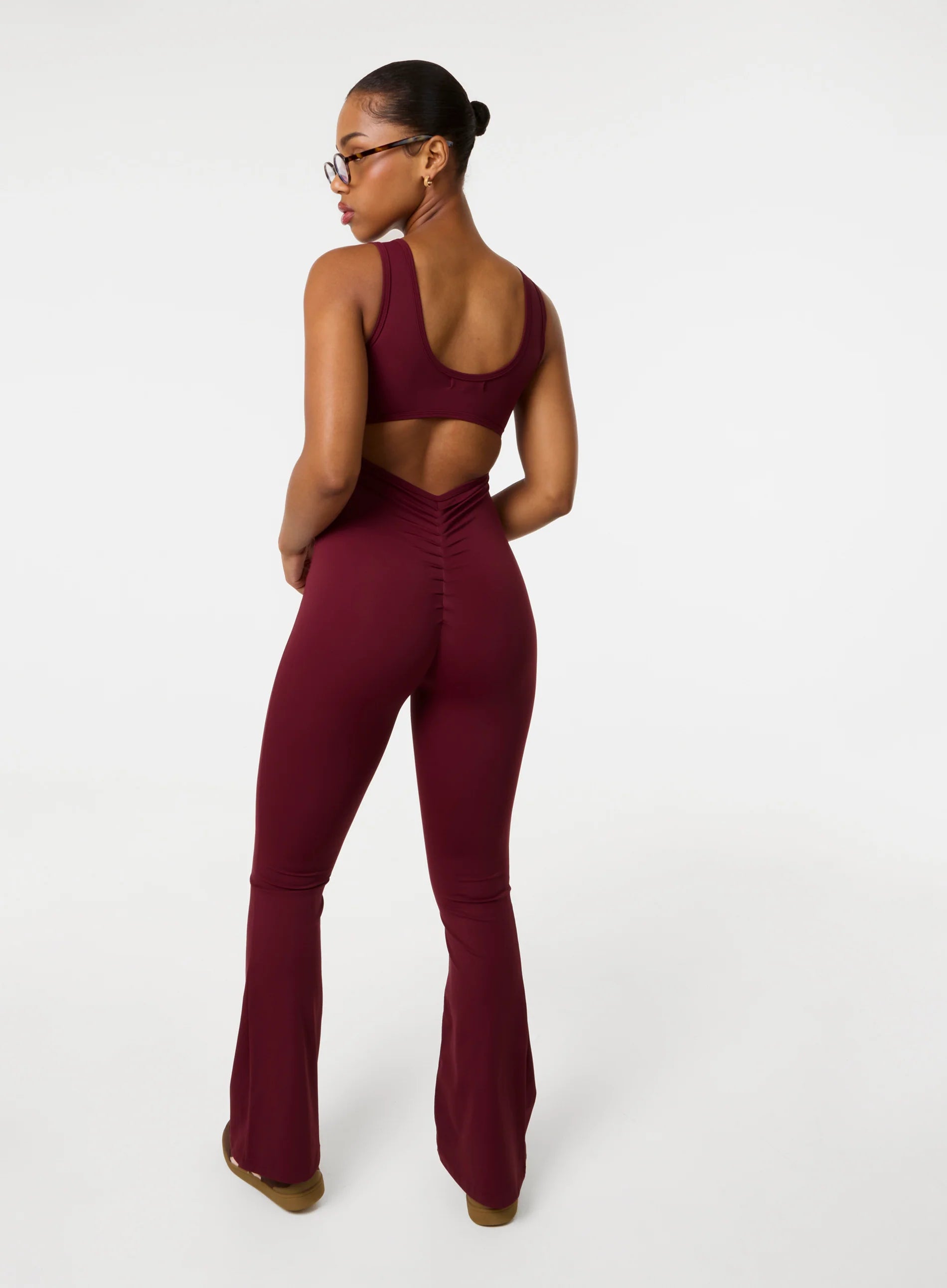 Ruched Bum Openback Unitard