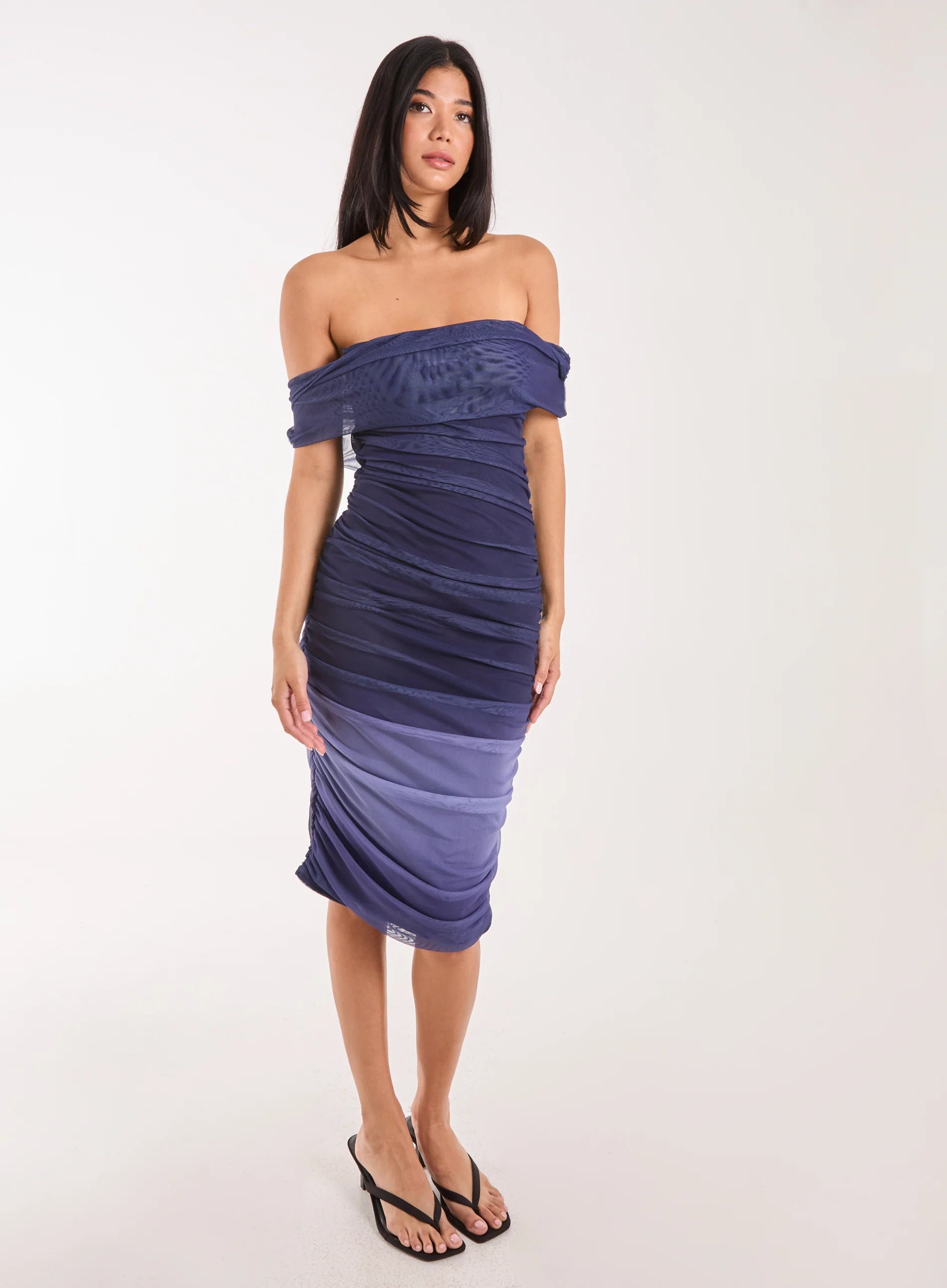 Ombre Bardot Midi Dress