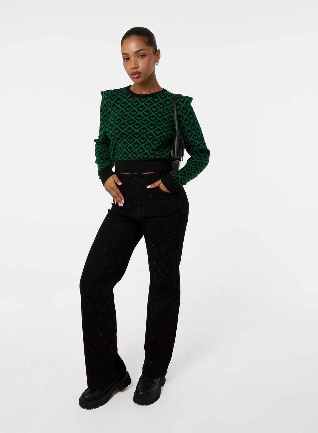 Diamond Rib Neck Jumper