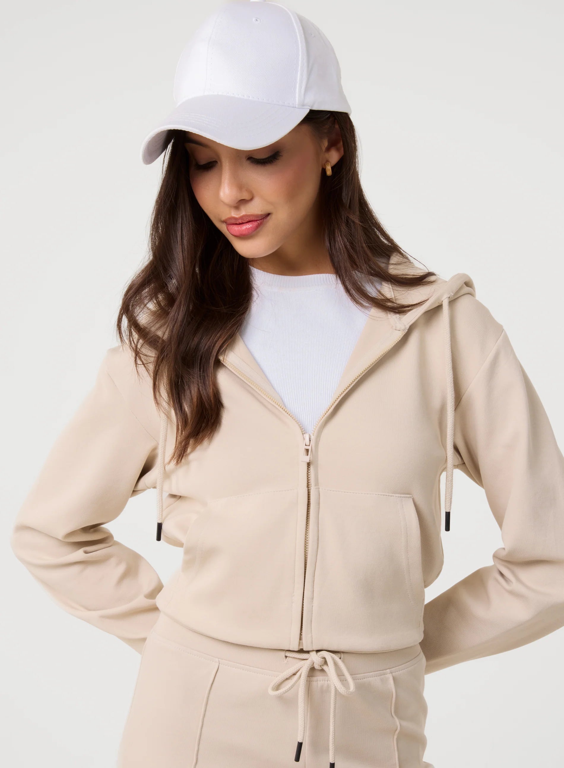 Zip Up Cropped Hoodie