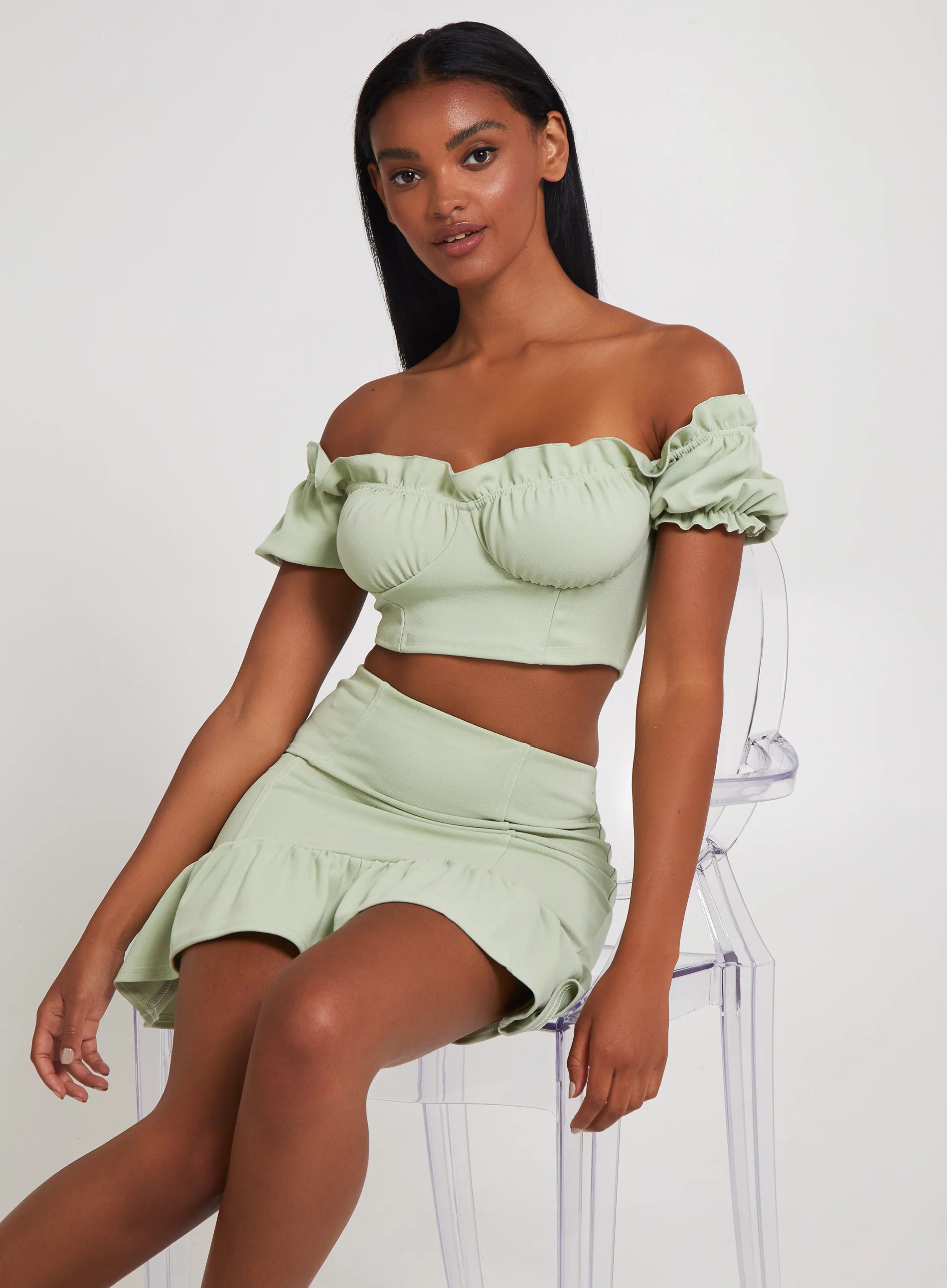 Frill Detail Milkmaid Top