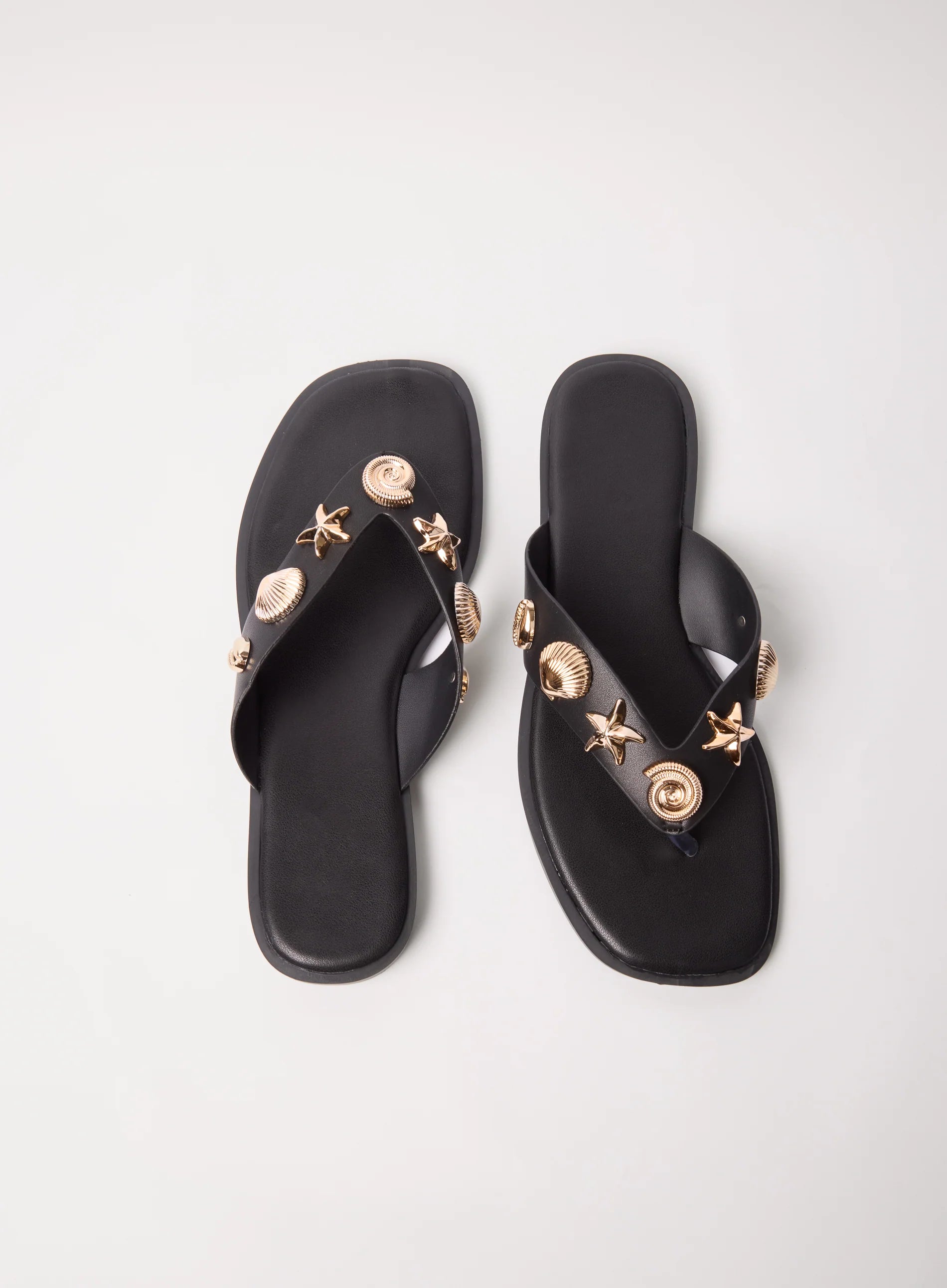 Seashell Embellished Flip Flops