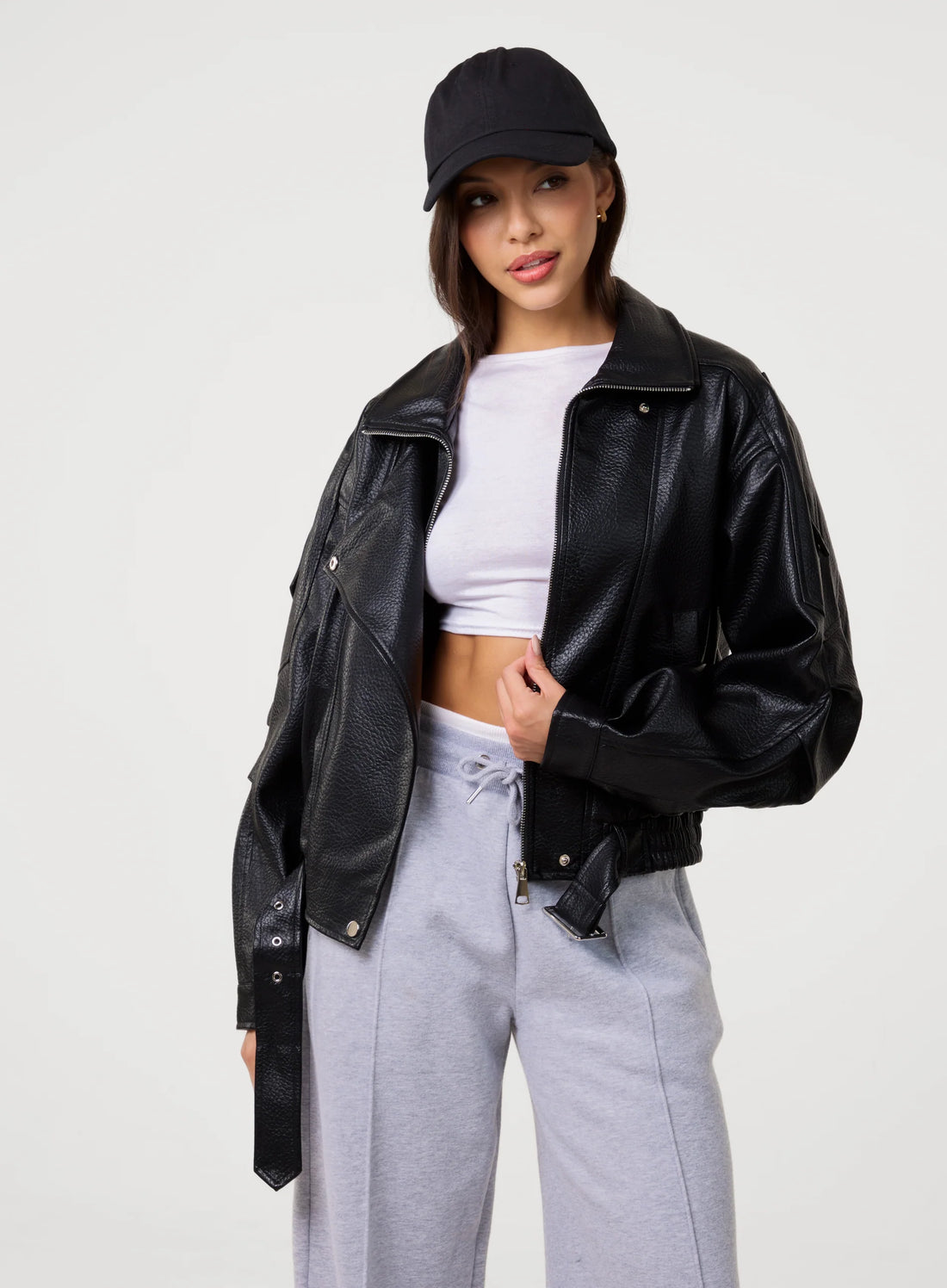 Oversized PU Leather Jacket