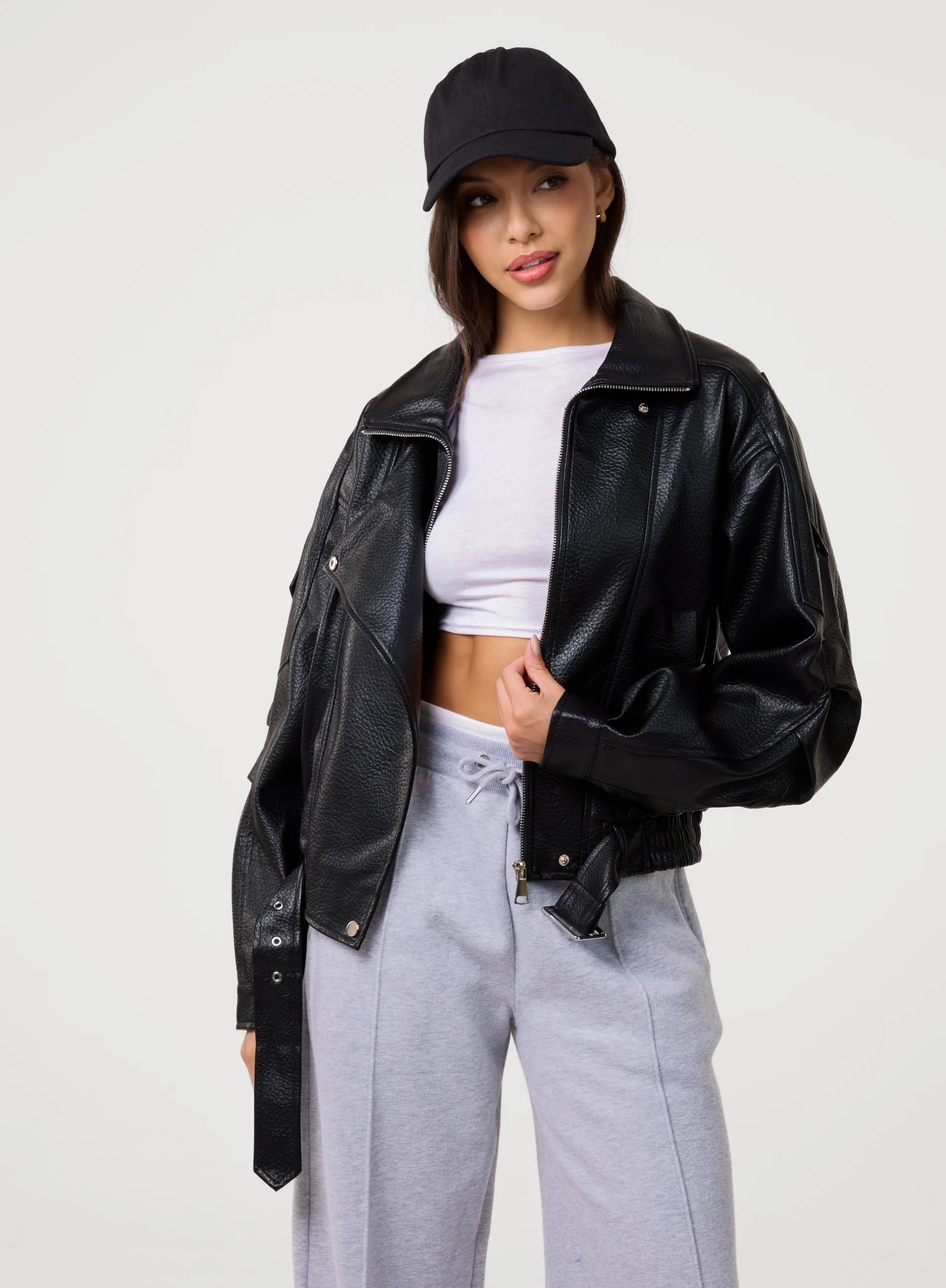 Oversized PU Leather Jacket