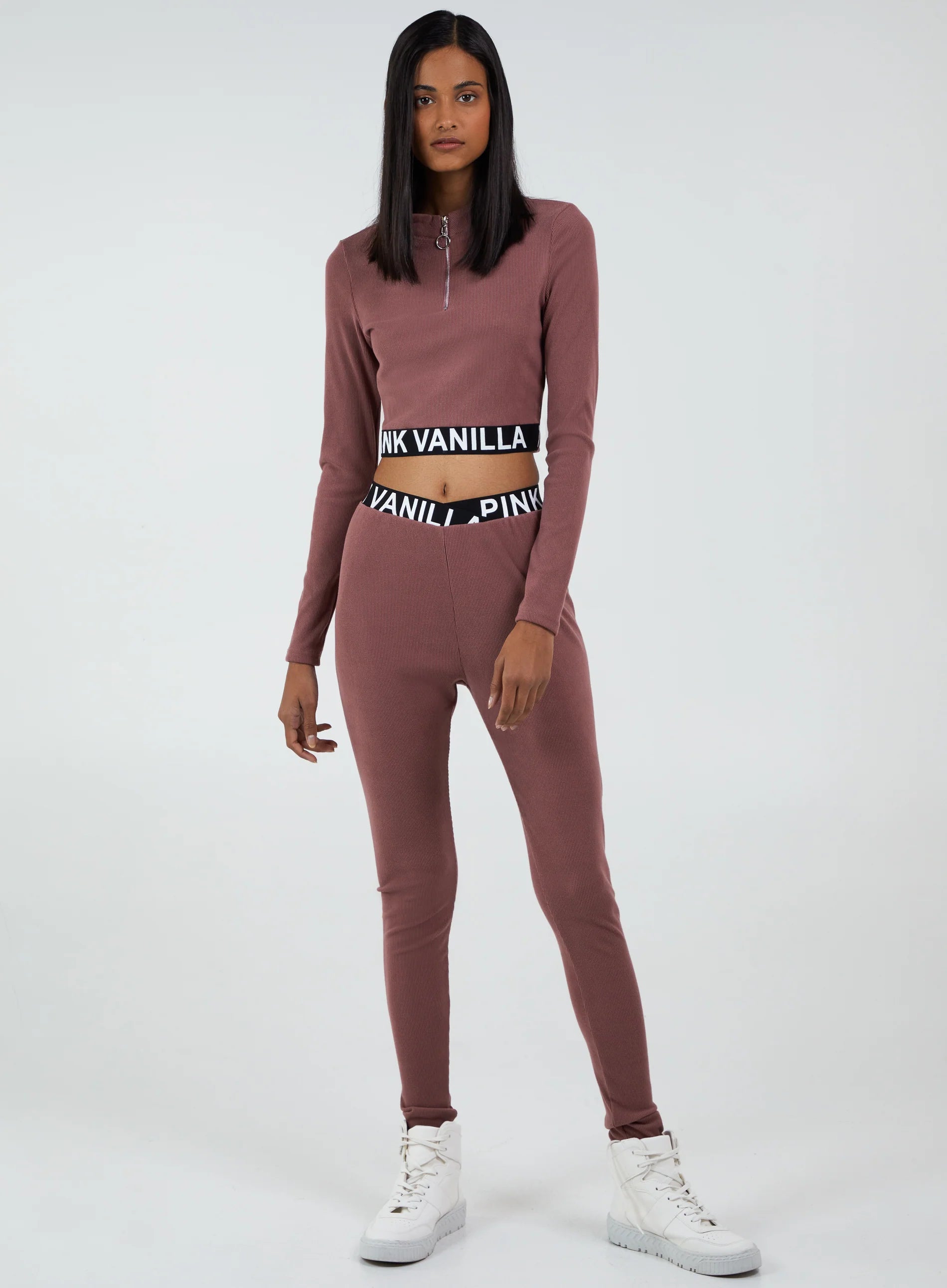 Ribbed Legging With Logo Waistband Leggings