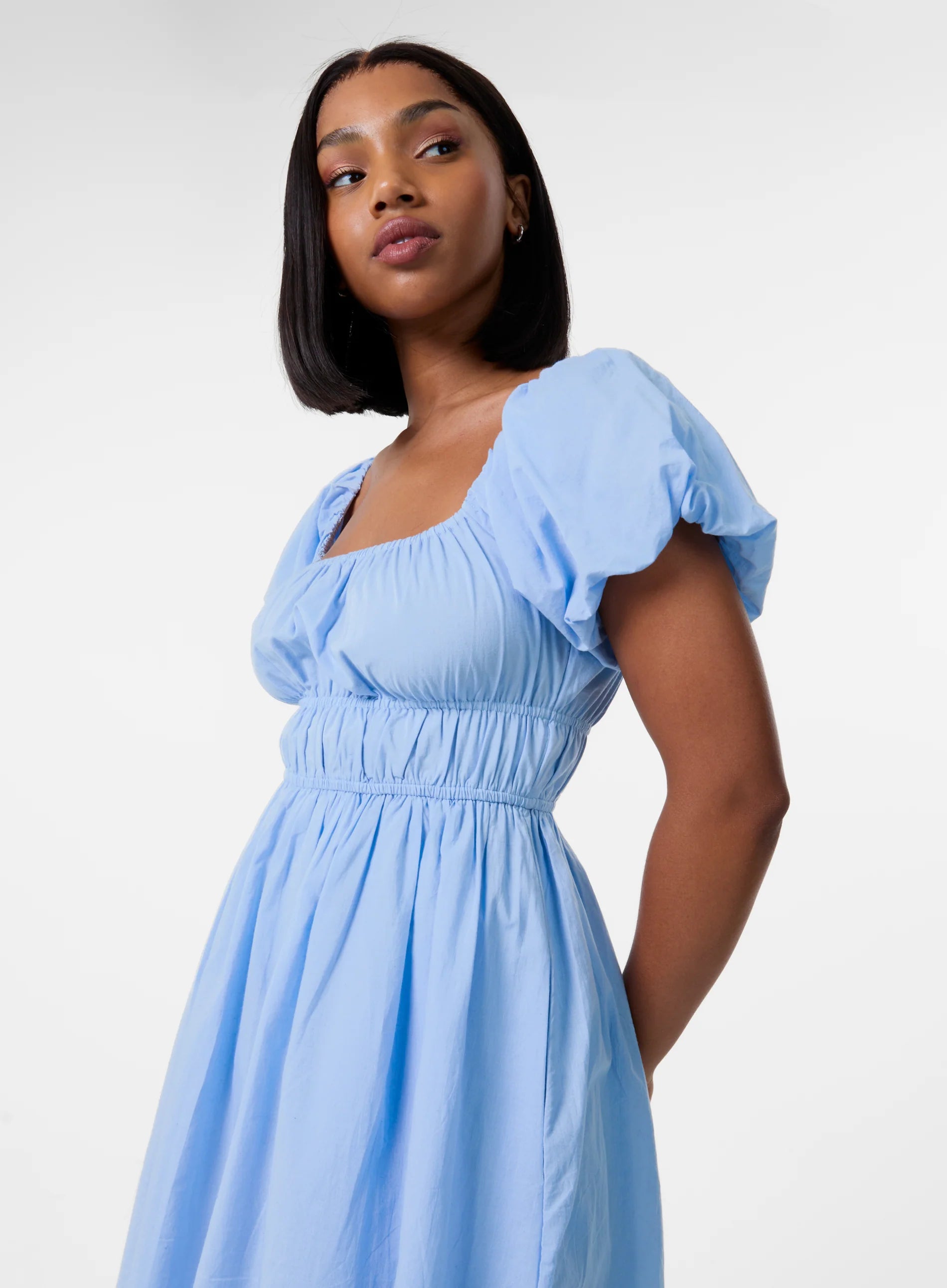 Puff Sleeve Mini Dress with Shorts